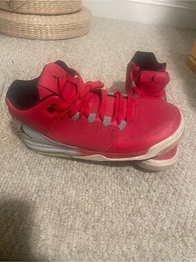 Jordan Kids Red and Black Low-Top Basketball Sneakers